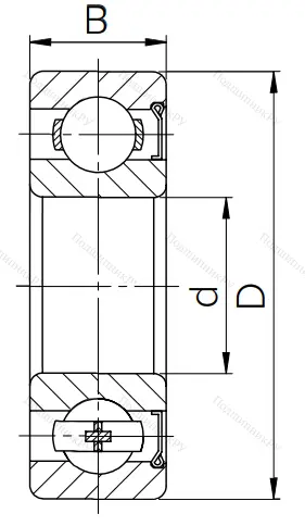 Шариковый однорядный подшипник 60307 (6307 Z) в Новосибирске
