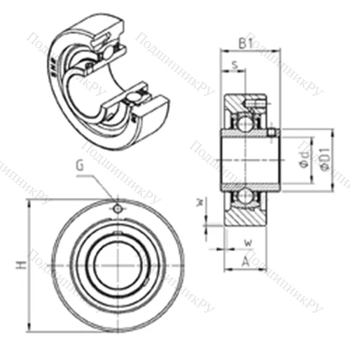 Подшипниковый узел шариковый радиальный UCC 209 от производителя  SNR