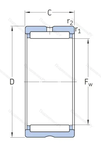 Игольчатый подшипник NK 80/35 от производителя  SKF