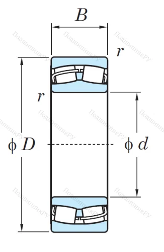 Сферический роликовый подшипник 21316 RH/RHR W 33 от производителя  KOYO