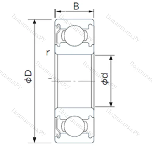 Подшипник шариковый радиальный 6004ZE