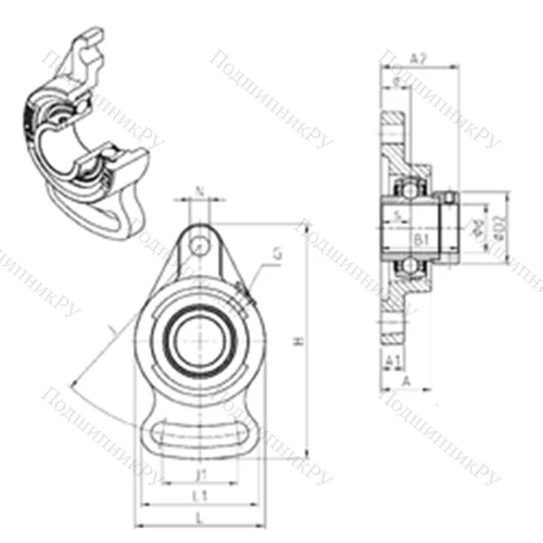 Подшипниковый узел шариковый радиальный EXFA 211 от производителя  SNR