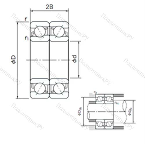 Подшипник шариковый радиально-упорный спаренный 7313CDF