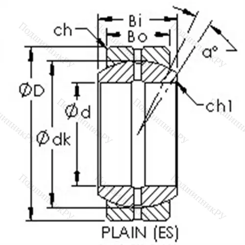 Подшипник скольжения сферический GE 280ES от производителя  AST
