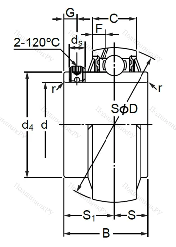 Корпусный подшипник MUC 210 в Новосибирске
