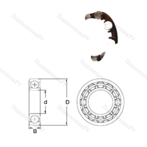 Подшипник шариковый радиальный P 629-SB от производителя  ZEN
