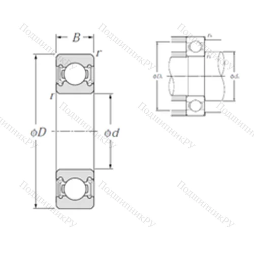 Подшипник шариковый радиальный 6811LLU