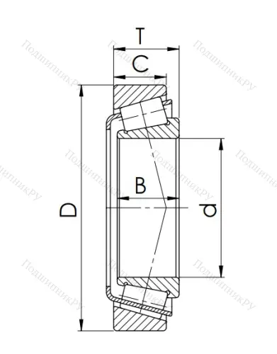 Конический роликовый подшипник 7318 (30318) в Новосибирске