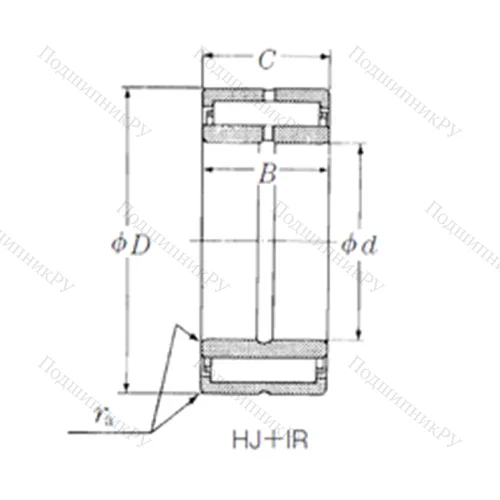 Подшипник игольчатый радиальный HJ-243320+IR-192420 от производителя  NSK