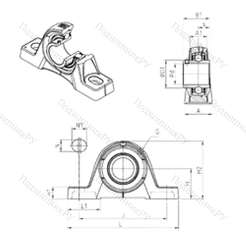 Подшипниковый узел шариковый радиальный UCPE 215 от производителя  SNR