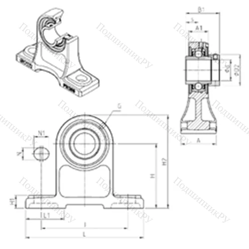 Подшипниковый узел шариковый радиальный EXPH 201 от производителя  SNR