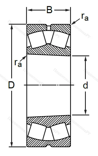 Сферический роликовый подшипник с конической посадкой на вал 30-113522 АМН (22222 KMBW 33 С3) в Новосибирске