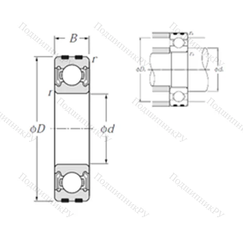 Подшипник шариковый радиальный EC-6209LLB