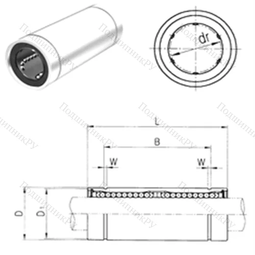 Подшипник шариковый линейный LME 40LUU от производителя  Samick