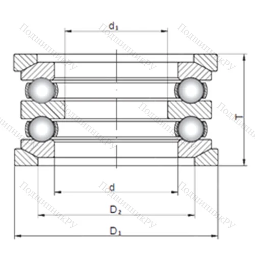 Подшипник шариковый упорный 54217U+U 217 от производителя  CX
