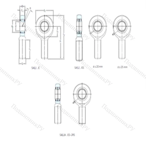 Подшипник скольжения сферический SALA 45ES-2RS от производителя  SKF Подшипник скольжения сферический SALA 45ES-2RS от производителя  SKF