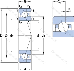 Подшипник 707 CE/HCP 4AH