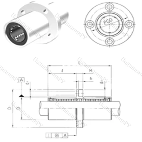 Подшипник шариковый линейный LMFM 35UU от производителя  Samick