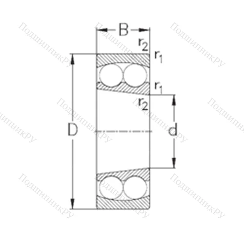 Подшипник шариковый радиальный самоцентрирующийся 2312-K