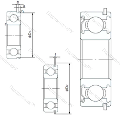 Подшипник шариковый радиальный 6204ZENR