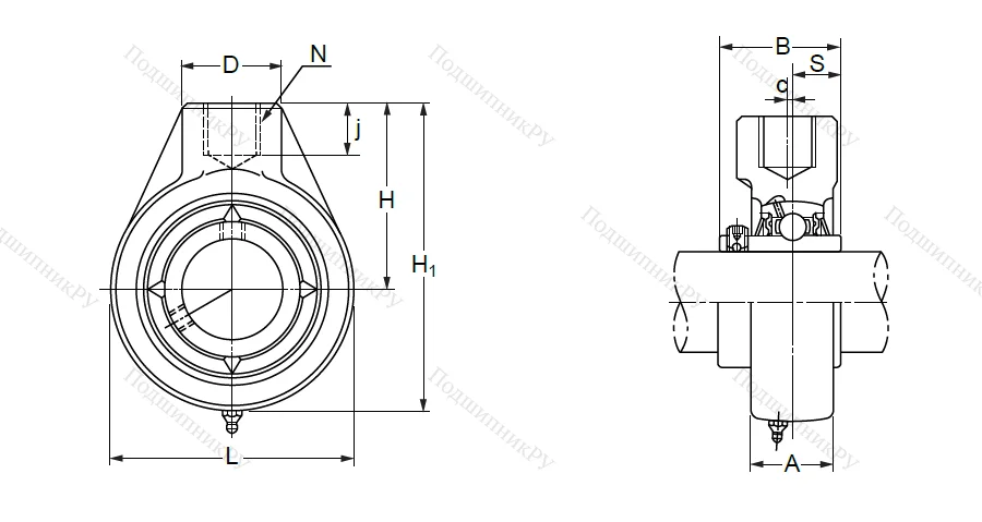 Подшипниковый узел UCHA 206 (UCHB 206) в Новосибирске