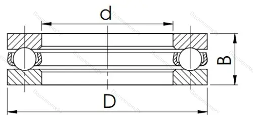 Упорный шариковый подшипник 8318 (51318) в Новосибирске