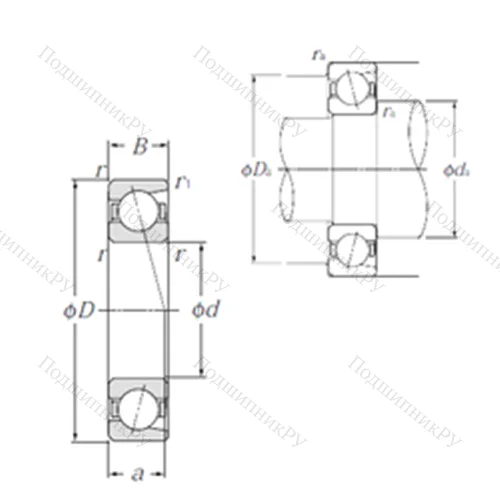 Подшипник шариковый радиально-упорный 7326B