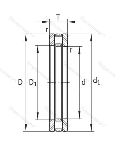 Упорный роликовый подшипник 81108 TV от производителя  INA Упорный роликовый подшипник 81108 TV от производителя  INA