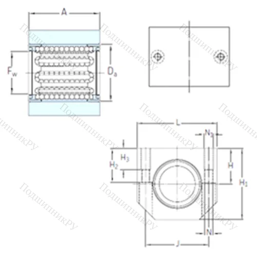 Подшипник шариковый линейный LUHR 50 от производителя  SKF