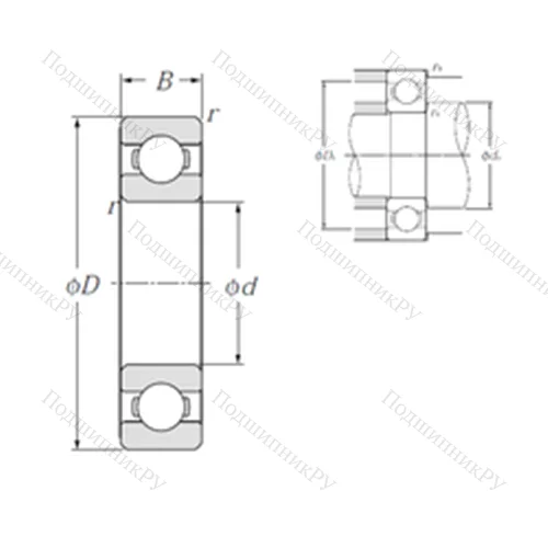 Подшипник шариковый радиальный 6704 от производителя  NTN