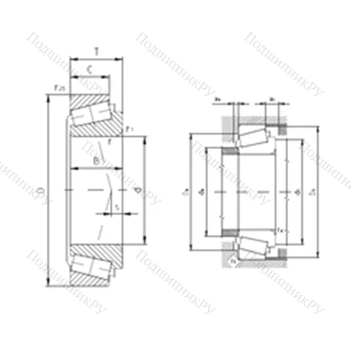 Подшипник роликовый радиально-упорный K-3386/K-3320 от производителя  ZVL