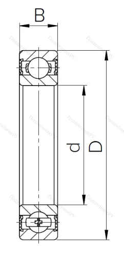 Шариковый однорядный подшипник 180606 (62306 2RS) в Новосибирске