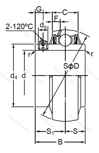Корпусный подшипник  UCX 15 в Новосибирске