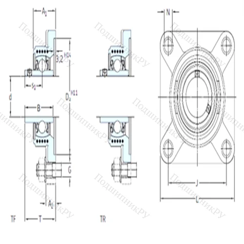 Подшипниковый узел шариковый радиальный FYK 25 TF от производителя  SKF