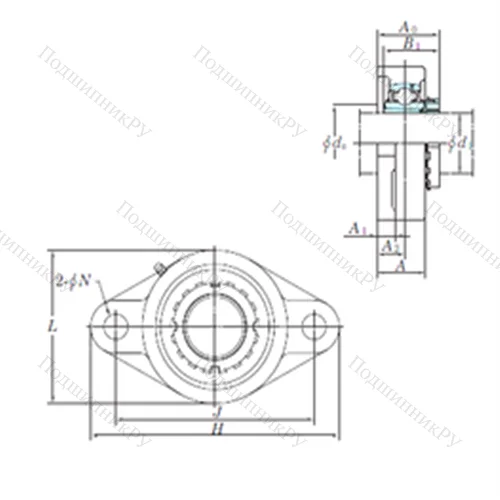 Подшипниковый узел шариковый радиальный UKFL 319 от производителя  KOYO