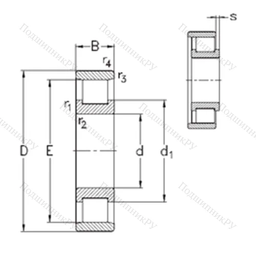 Подшипник роликовый радиальный N 232-E-M 6