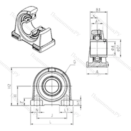 Подшипниковый узел шариковый радиальный UCPA 202 от производителя  SNR