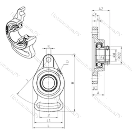 Подшипниковый узел шариковый радиальный ESFA 212 от производителя  SNR