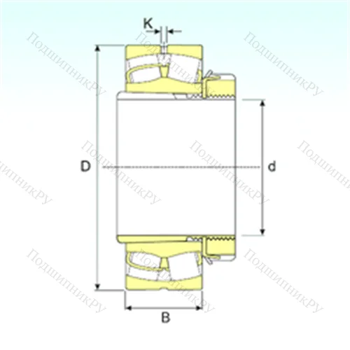 Подшипник роликовый радиальный самоцентрирующийся 22205 EKW 33+H 305 от производителя  ISB