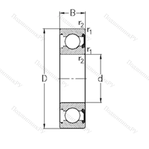Подшипник шариковый радиальный 6314-2RSR от производителя  NKE