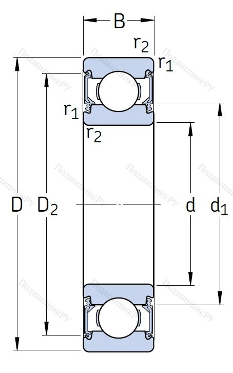 Однорядный шариковый подшипник 6301 2RSH/C 3 от производителя  SKF