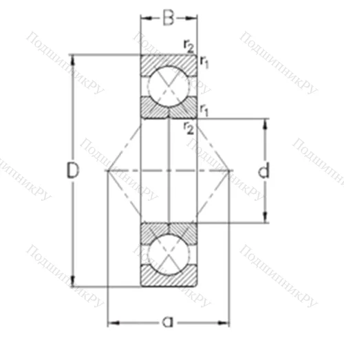 Подшипник шариковый радиально-упорный с четырёхточечным QJ 213-MPA