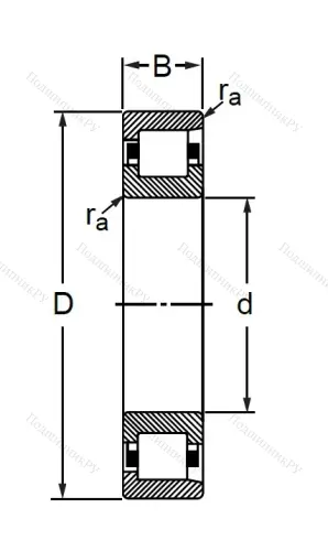 Цилиндрический роликовый подшипник 102211 (N 211 V) в Новосибирске