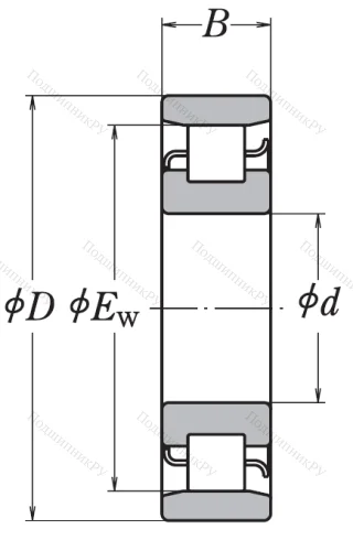 Роликовый цилиндрический подшипник N 214 W от производителя  NSK Роликовый цилиндрический подшипник N 214 W от производителя  NSK