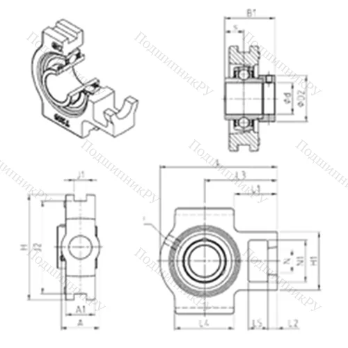 Подшипниковый узел шариковый радиальный EXT 205 от производителя  SNR