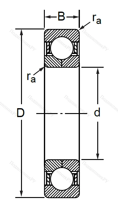Радиально-упорный шариковый подшипник QJ 222 M (176222 Л ГОСТ)