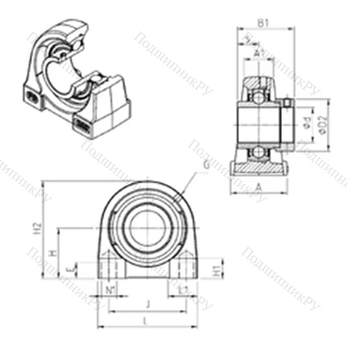 Подшипниковый узел шариковый радиальный EXPG 205 от производителя  SNR