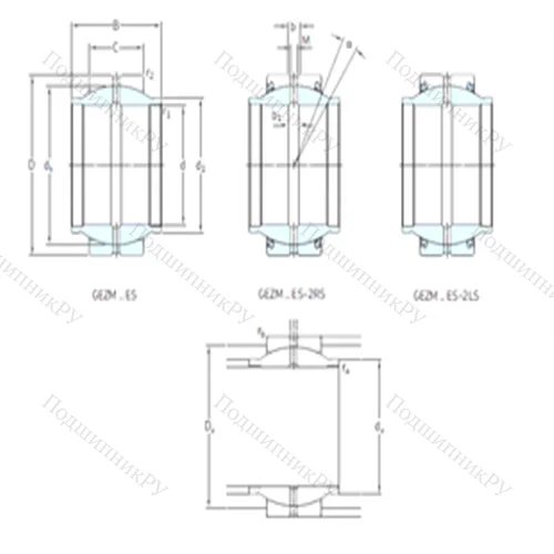 Подшипник скольжения сферический GEZM 100ES от производителя  SKF