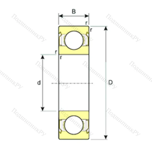 Подшипник шариковый радиальный SS 6212-2RS от производителя  ISB