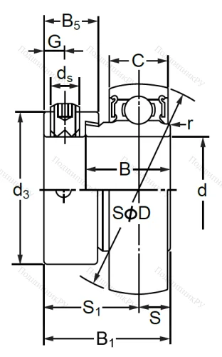 Корпусный подшипник SA 206 (AEL 206) HQVG8L0L8U в Новосибирске